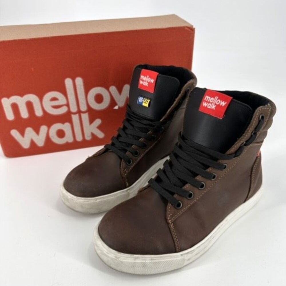 Mellow Walk Jessica Womens High‎ Top Leather Work Safety Shoes Brown Size 5.5